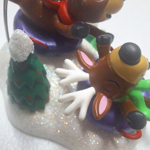 Hallmark Ornament Reindeer Tubing Fun Christmas Tree Decor Winter Snow - Picture 6 of 7